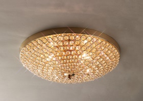 IL30756  Ava Crystal  Flush Ceiling 4 Light French Gold